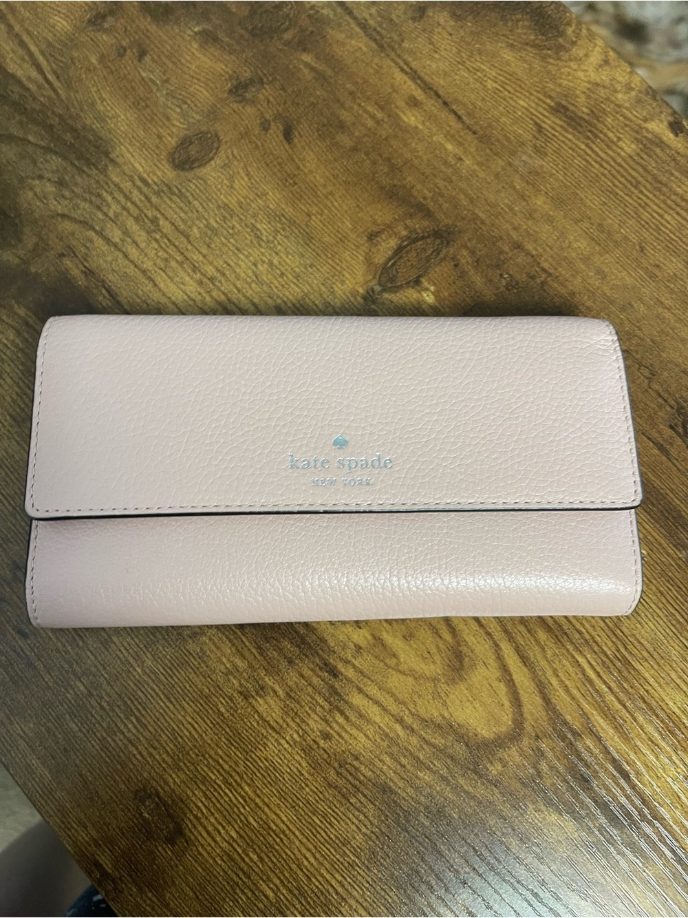 kate spade Light Pink Leather Continental Clutch Wallet